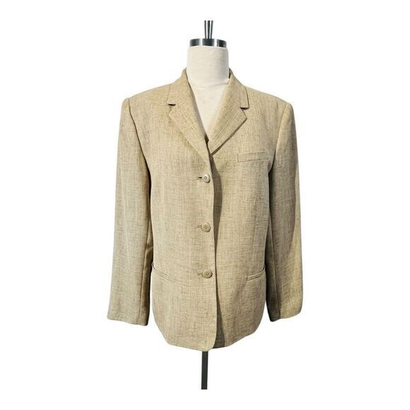 Style & Co Petite Beige Linen Look Blazer Professional Career Workwear 16P - Picture 1 of 10
